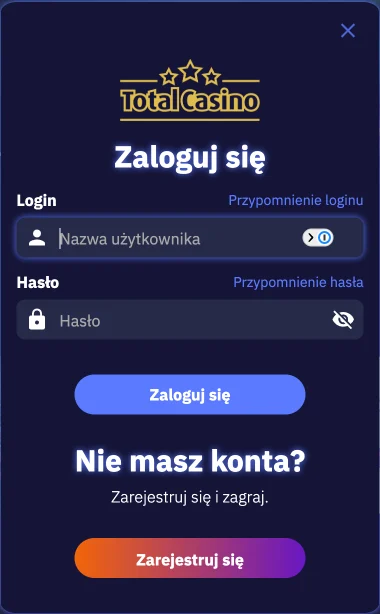 Schermata di accesso Total